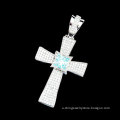 Hip Hop Jewelry Crystal Cross Pendant (PSA3019B)